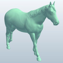 palomino horse walking v1 pose animals printable lowpoly 3d print model - Mito3D