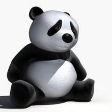 panda hayvan ayı çizgi film karakter model sami biner oyuncak 3d print model - Mito3D