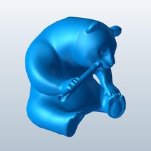 panda bear v1 para banka yenilik ayı yazdırılabilir lowpoly 3d print model - Mito3D