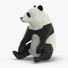 panda sitzen Tier Arktis Bambus tragen Kanada cartoon china Chinesisch Fell niedrigere säugetier Modell pinyin polar pol poly royalmix Russland Sibirien wild 3d print model - Mito3D