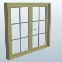 pane casement windowwhite v1 12 window white architecture printable lowpoly 3d print model - Mito3D