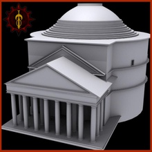 il pantheon architettura edificio chiesa colonna coronagalvez19 famosa italiano punto di riferimento modello piazza plaza roma romano struttura templi 3d print model - Mito3D