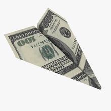 Papier Flugzeug cherezoff dollar folding handmade jet Modell Geld origami Blatt Einfachheit - Spielzeug transport Flügel 3d print model - Mito3D