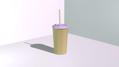 paper cup andyagp cola container drinking fast food model out soda straw took 3d print model - Mito3D