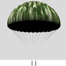 paracadute 1 3dsimstudio aeromobili aereo animazione camouflage gioco militare modello moderna il parti piano simulatore guerra 3d print model - Mito3D