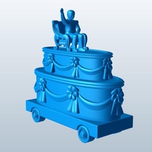 desfile flotador cumpleaños v3 transporte imprimible lowpoly 3d print model - Mito3D