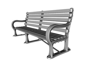 park bench architecture city elements furnishings furniture outdoor outside parking polyx street town urban wood 3d print model - Mito3D