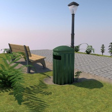 park scene architecture area bench can garbage grass landscape lantern light location model new night parc parkbank parking plant rubbish sky small test turbodiego 3d print model - Mito3D