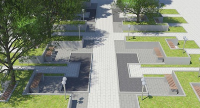 parco 3d architettura città elementi giardino verde paesaggio mentale modello moony parcheggio pathway la pianta ray pista scena piazza le tracce albero passerella 3d print model - Mito3D