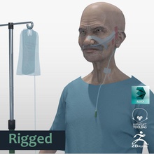 hasta yaşlı adam tam bir proje Görünümüdür anatomi vücut karakter motor yüz fbx oyun çocuklar hastane insan kaktusbaer erkek max tıp model eski insanlar gerçekçi rig kış zbrush 3d print model - Mito3D