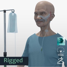 vieil homme patient de projet complète 3ds l'anatomie corps caractère moteur visage fbx le plein jeu les gars l'hôpital l'homme kaktusbaer sexe masculin max la médecine modèle vieux personnes réaliste rig d'hiver zbrush 3d print model - Mito3D