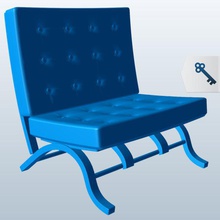 pavilion sandalye v2 mobilya yazdırılabilir lowpoly 3d print model - Mito3D
