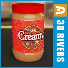 peanut butter jar 3drivers 3dr128 container cream food goods jarred lower lunch meal moll nut packaging poly product sandwich snack supermarket warped white 3d print model - Mito3D