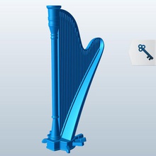 pedal harp v1 pedalı müzik aletleri yazdırılabilir lowpoly 3d print model - Mito3D