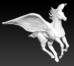 pegasus anatomical animal artistic character cowboy fantasy farm fly hair herd horse lucky hunter 2008 mammal mane mare model realistic riding stallion stud tail unicorn wing 3d print model - Mito3D