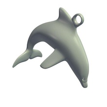 pendant v2 dolphin charm jewelry printable lowpoly 3d print model - Mito3D