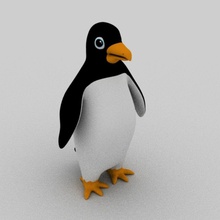 pinguim 3d animais antartica aqua pássaro dos desenhos animados o personagem bonito engraçado inferior modelo poli sifr286 simples assim 3d print model - Mito3D