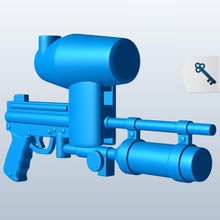 pepperball gun v1 weapons armor printable lowpoly 3d print model - Mito3D