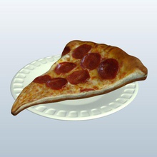 pepperoni v2 a calabresa pizza fatia placa alimentos printable lowpoly 3d print model - Mito3D