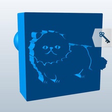 gatto persiano v2 cat timbro di gomma francobolli stampabile lowpoly timbri 3d print model - Mito3D