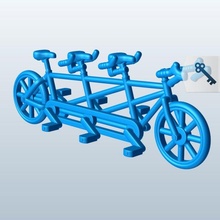 persona tandem bicicletta v2 3person trasporto stampabile lowpoly 3d print model - Mito3D