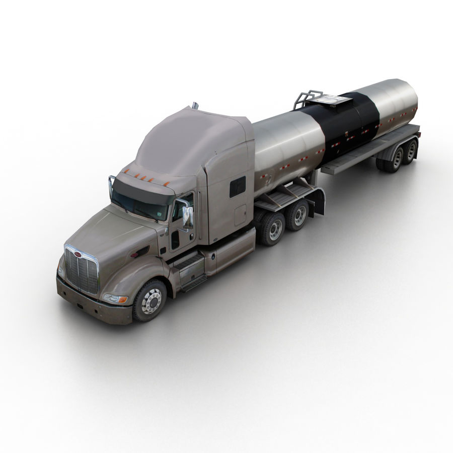 peterbilt 386 tanker 2013 barrel car city container gas heavy long lorry lower lowpoly model oil petrol poly ready real semi taurus x tractor traffic trailer transport truck vehicle 3D print model - Mito3D