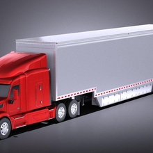 peterbilt 579 semi truck trailer 2017 vray 2013 2014 2015 2016 american schwer Modell modern squir transport LKW usa utility Fahrzeug 3d print model - Mito3D