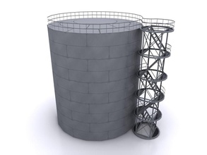 petrol rezervuar büyük kimyasal cherezoff yakıt gaz endüstriyel Sanayi merdiven sıvı metal model yağ parçalar bitki rafineri çelik depolama mağaza tank 3d print model - Mito3D