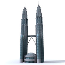 torres petronas arquitetura prédio cidade construção frap a malásia malesia modelo moderno palácio pelli arranha-céu estrutura torre twin 3d print model - Mito3D