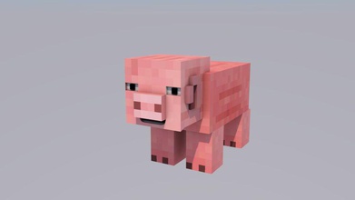 pig+gift animal animation cutting gift melee minecraft model pig rig unclevlad weapon 3d print model - Mito3D