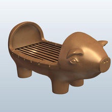 cerdo diseño de la parrilla del bbq v3 barbacoa al aire libre imprimible lowpoly 3d print model - Mito3D