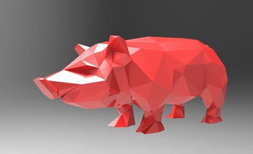 cerdo de baja poligonización 3d alex3d77 animal art el jabalí la colección inferior lowpoly modelo poli imprime cerda stl juguete 3d print model - Mito3D