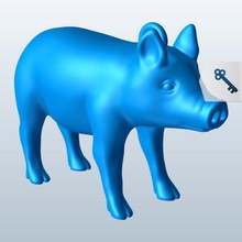pig v1 animals printable lowpoly 3d print model - Mito3D