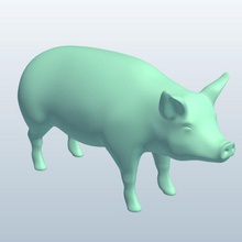 maiale v2 di animali stampabile lowpoly 3d print model - Mito3D