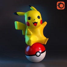 pikachu 3d cg caractère corona de la fantaisie l'homme max modèle pokemon le rendu rusttm88 3d print model - Mito3D
