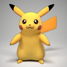 pikachu pokemon animal anime cartoon character creatures model monster pbr simon stylized telezhkin 3d print model - Mito3D