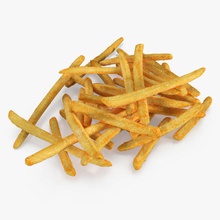 pile french fries 3d molier chipped crispy delicious fast fat food frites fry international junk lunch meal model nutrition potato restaurant salty slice snack tasty unhealthy vray 3d print model - Mito3D