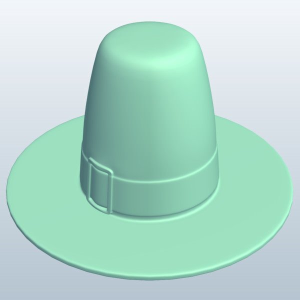 pilgrimhat v1 pilgrim hat Bekleidung bedruckbar ist lowpoly 3D print model - Mito3D