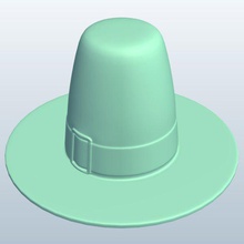 pilgrimhat v1 pilgrim hat apparel printable lowpoly 3d print model - Mito3D