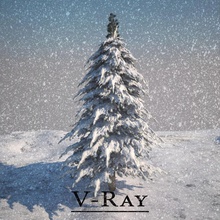 pine trees covered snow v-ray 3d cover landscape live model nature plant ray season tree v vray winter wood 3d print model - Mito3D