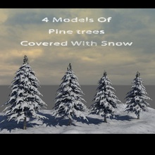 pine trees covered snow 3d cover live model plant tree wood 3d print model - Mito3D