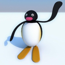 pingu animale bird cartone animato carattere linear3d modello pinguino giocattolo 3d print model - Mito3D