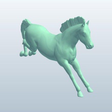 pinto horse jumping v1 pose animals printable lowpoly 3d print model - Mito3D