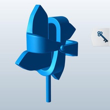 windrad v1 pinwheel - Spielzeug bedruckbar ist lowpoly 3d print model - Mito3D