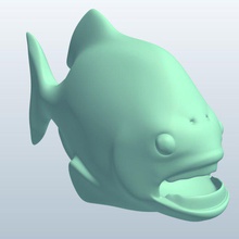 piranha v2 fish aquatic life printable lowpoly 3d print model - Mito3D