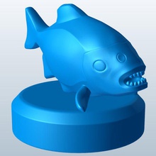 piranha v2 para banka yenilik yazdırılabilir lowpoly 3d print model - Mito3D