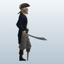 pirate captain v1 pirate captain people printable lowpoly