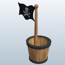bandeira de pirata ninho v1 corvos jolly roger novidades printable lowpoly 3d print model - Mito3D