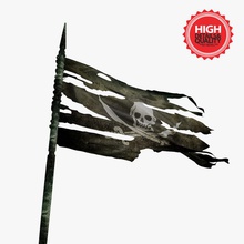 pirate flag 3d advertising architecture banner boat building cartoon character clothes danger ensign festival model newlc outdoor pole realflag realistic sea sign war wind 3d print model - Mito3D