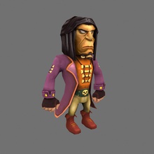 pirata, personagem do jogo aventura o fantasia humanos inferior mikhail sha modelo pirata poli toon vilão 3d print model - Mito3D